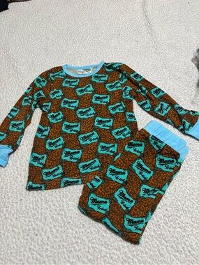 Bamboo Mama Tried Kids Pajama Set in Teal and Brown